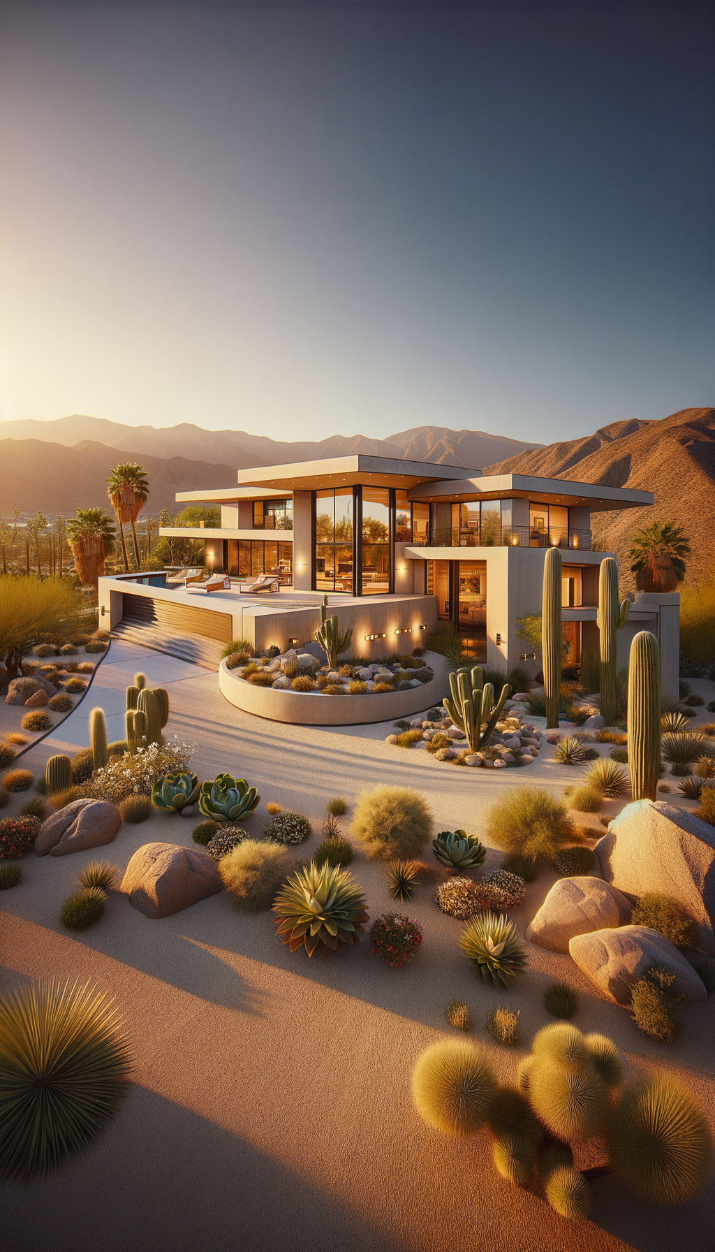Luxury home golden hour